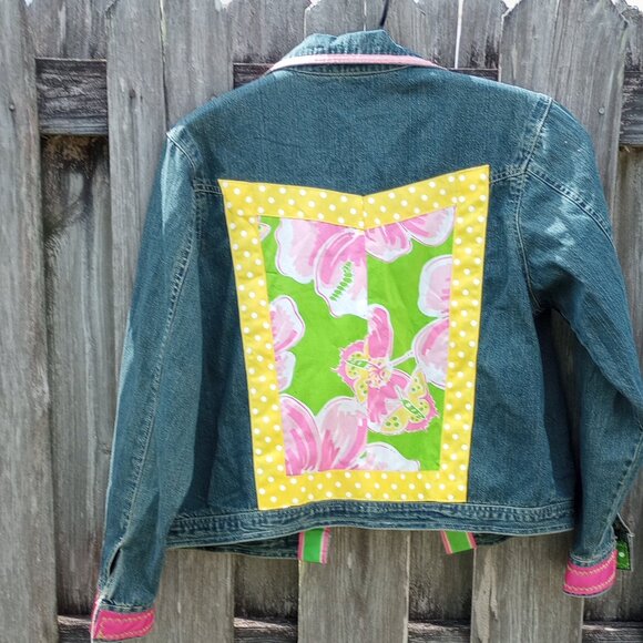 Denim jacket with Lilly Pulitzer accents - Picture 2 of 7